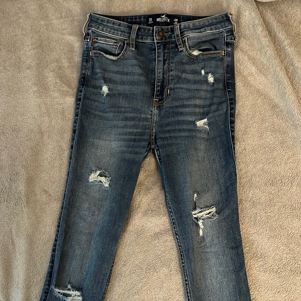 Ultra High Rise Super Skinny Hollister Ripped Jeans